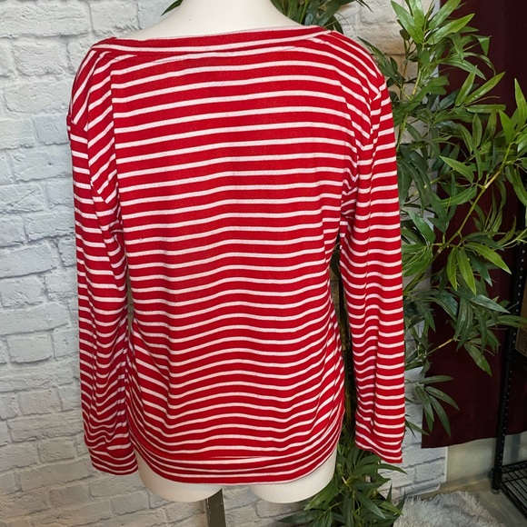 Cynthia Rowley Women’s Red and White Striped Top - Picture 4 of 6